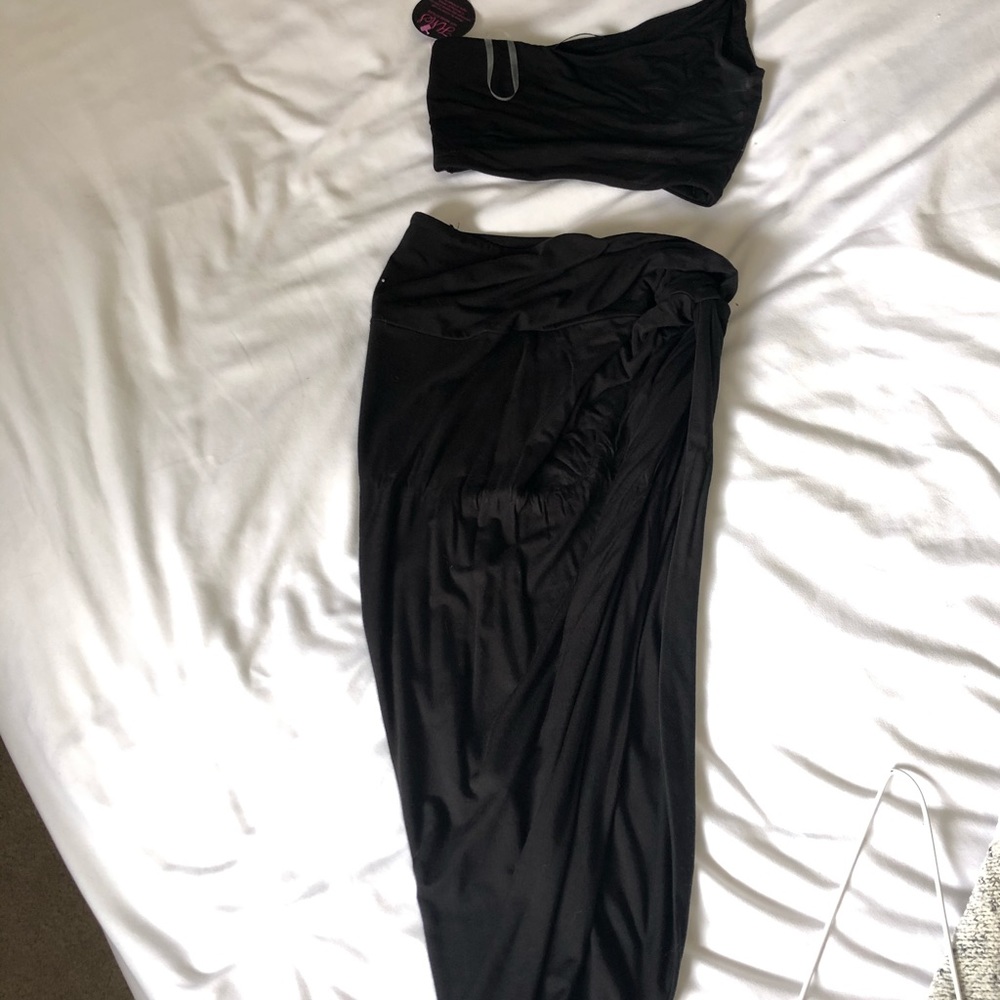 Black two piece skirt with top